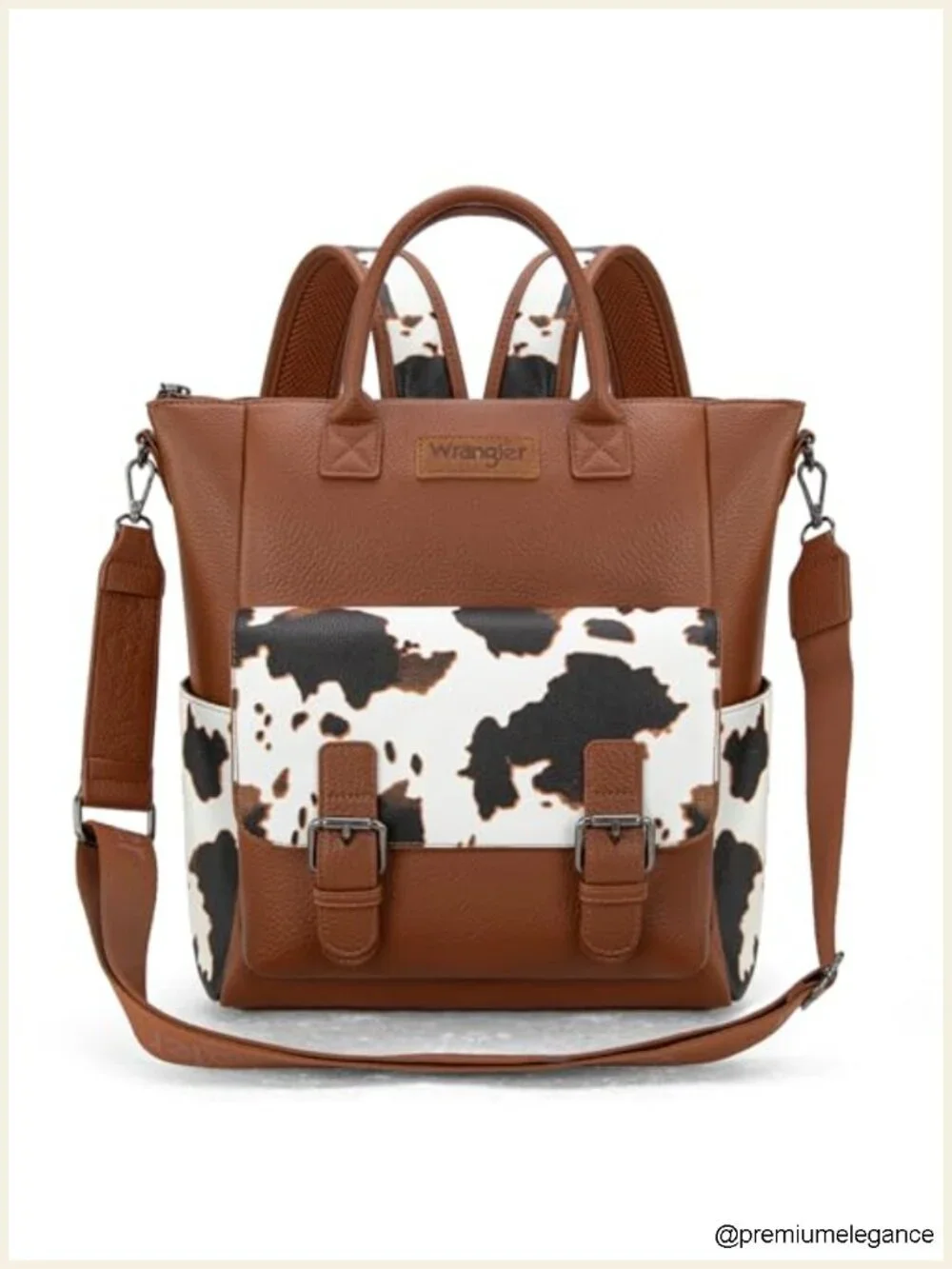 Faux Leather Convertible Backpack Purse with Crossbody Strap for Work Travel
